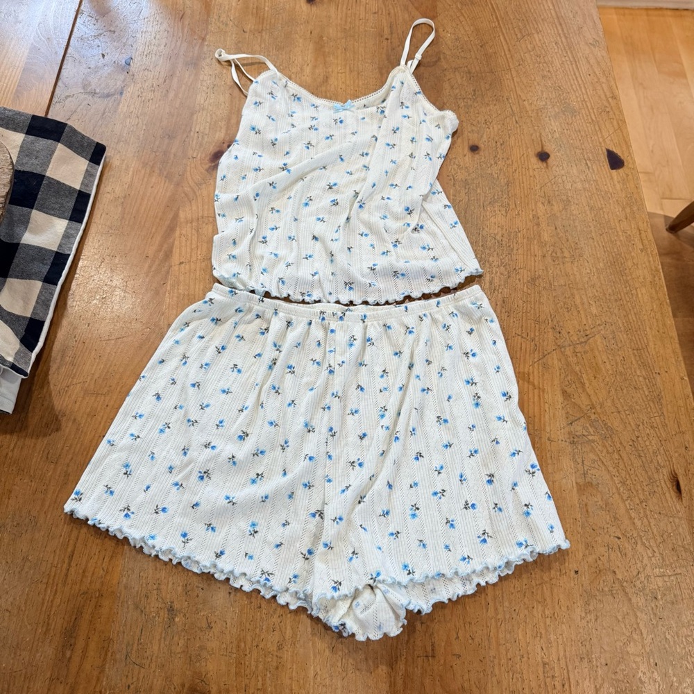 Abound Blue & White Floral Women's Pajama Set